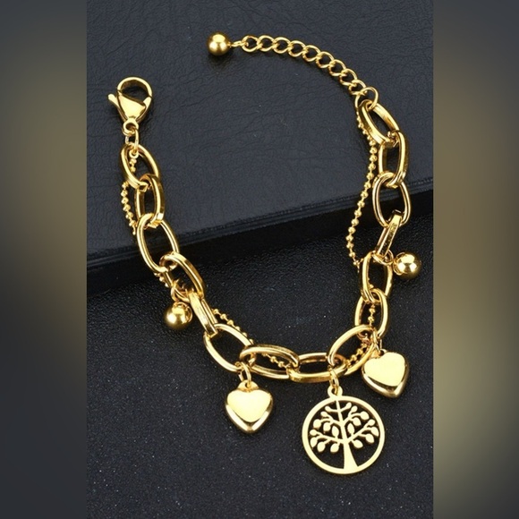 The Tree Of Life Gold Chunky Chain Bracelet - Picture 3 of 3